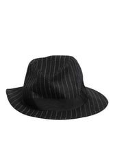 Dolce & Gabbana Black Striped Virgin Wool Men Fedora Capello Hat